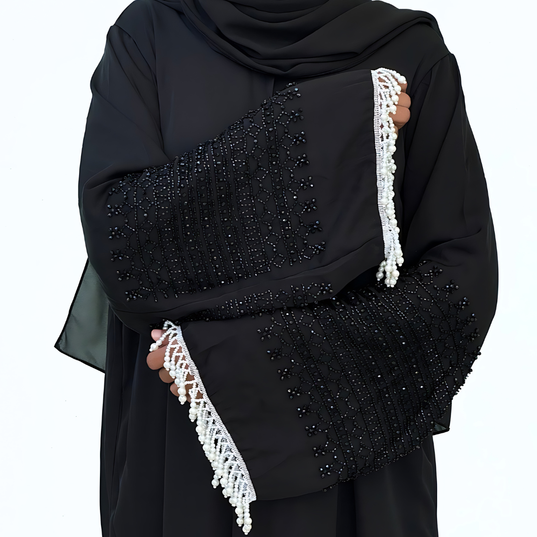 Elegant modest shinny beads abaya