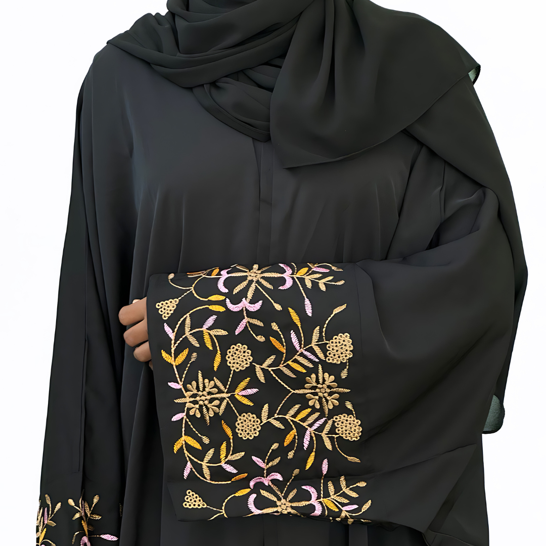 Embroidered flower elegant kaftan cardigan