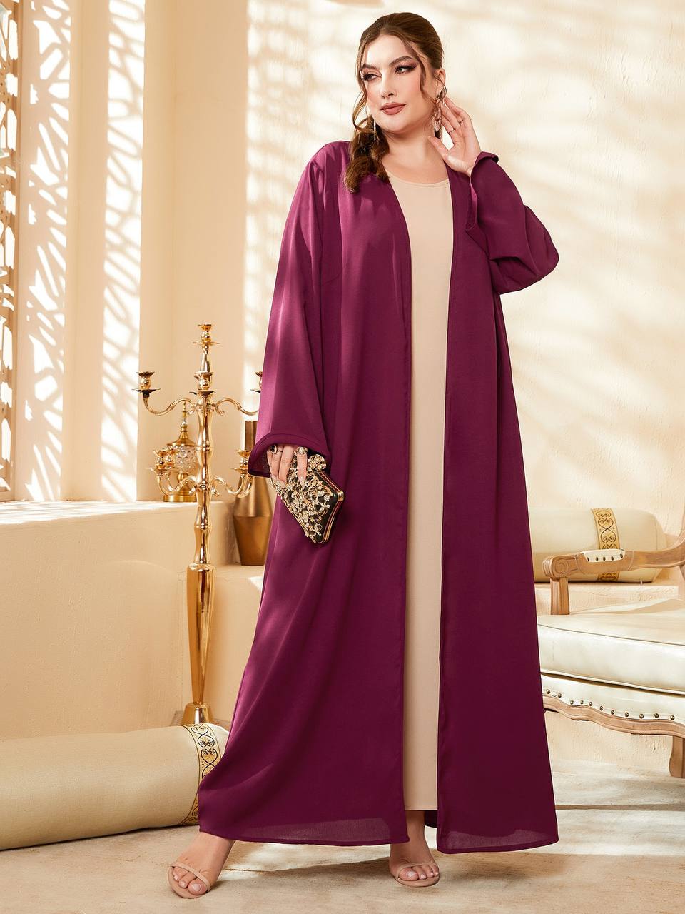 Open Front Abaya with Tank Dress