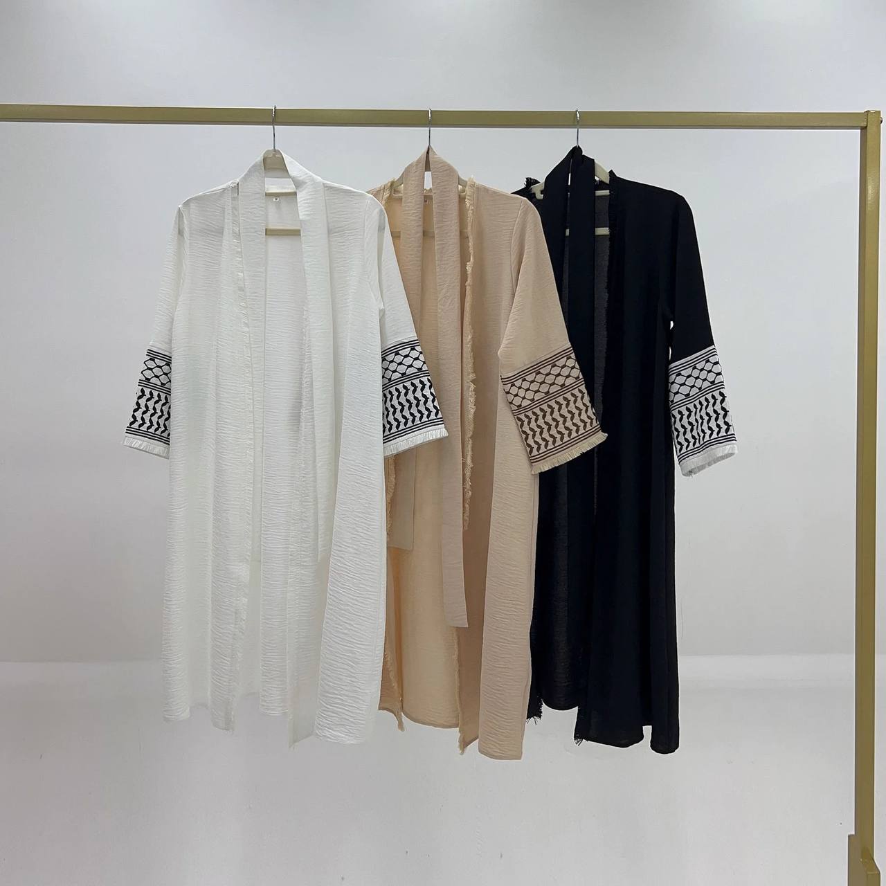 Kids kefiyya embroidery abaya